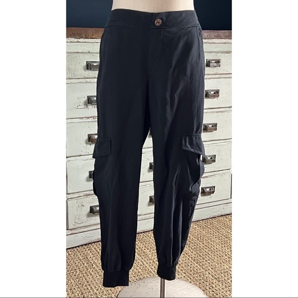 Anthropologie Amadi Black Cargo Trousers Joggers Pants S